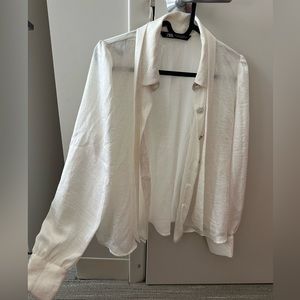 Zara Satin Effect Shirt with Tie